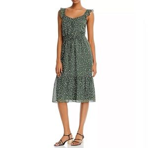BB Dakota Floral Midi Dress in Olive Green